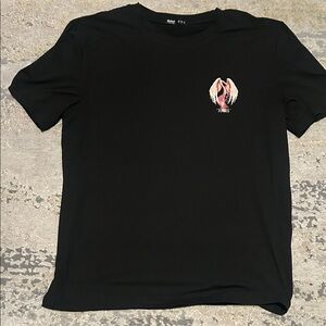Angel Black Tee with Orange Graphic